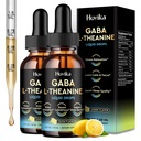 2 Pack GABA L-Theanine Drops - Liquid GABA Supplement with L-Theanine, Ashwagandha, Magnesium Glycinate, Vitamin C, B6 - Support Sleep, Relaxation, Calm Mood & Focus - Lemon Flavor