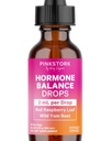 Pink Stork Hormone Balance Drops for Women - Supports Hormonal Health, PMS, Perimenopause & Mood, with Red Raspberry Leaf & Wild Yam - Liquid Supplement - Vegan, 2oz, 30 Servings