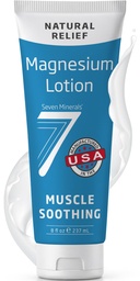 Seven Minerals Magnesium Lotion for Sleep, Soothing Relief & Relaxation - Highly Concentrated Magnesium for Better Sleep, Feet & Muscles. Non-Greasy Lotion with Skin Friendly Ingredients - 8 oz tube