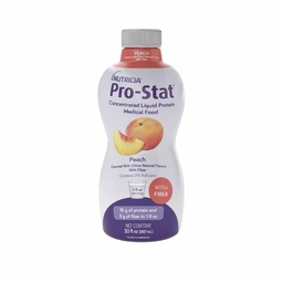Pro-Stat Concentrated Liquid Protein Medical Food - Peach Flavor (with Fiber), 30 FL Oz Bottle