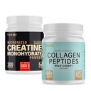 Creatine Monohydrate 1000g + Marine Collagen Peptides 20oz Bundle – Muscle Strength, Recovery & Joint Support – Unflavored, Canada-Made, Wild-Caught, 266 Total Servings