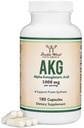 AKG Supplement (Alpha Ketoglutaric Acid) 1,000mg Per Serving (180 Capsules) Different and May Be More Effective Than AAKG (Recently Studied for Healthy Aging Properties) Gluten Free by Double Wood