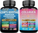 Shining Serenity Set, Cortisol Support with Ashwagandha, L-Theanine, Magnesium, Lions Mane, GABA, Bacopa Monnieri, Collagen Biotin, Keratin, Hyaluronic Acid, Quercetin