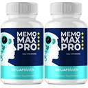 Memo Max Pro Capsules, Official MemoMax Pro Supplement for Brain Health & Memory Support - Maximum Strength, Advanced Formula Nootropic Pills, All Natural MemoMaxPro Support Reviews (2 Pack)