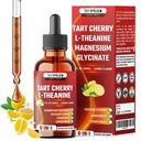 Tart Cherry Extract Liquid Drops - 6in1 with L-Theanine, Magnesium Glycinate, Passion Flower, Chamomile, Lemon Balm - Vegan, Non-GMO - 30ml 1 Fl Oz