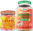 NEVISS 1Pack Liposomal Vitamin C 1000mg Gummies + 1Pack Lutein Zeaxanthin Supplements Gummies