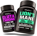 VitaRaw Glutathione for Immune Support + Organic Lions Mane Mushroom Capsules