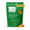 URVI® Metabolism Support Gummies 4-in-1 – Chromium Picolinate, Choline, Inulin & Ginger Extract - Prebiotic Fiber & Minerals – Gut Health & Digestive Support – Sugar-Free – Ginger-Lemon Flavor, 60pcs