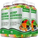 3 Packs Hemp Gummies for Sleep, Pain, Anxiety Relaxation and Peace, High Potency Edible Gummies Extra Strength Organic Hemp Oil Extract Vegan Bear Gummy - 240 Counts Candy