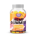 Organic Hemp Gummies 1 Pack High Potency Supplement with Pure Hemp Oil Extract - Natural Edibles Natures Leaf Gummy Bloom L-Theanine Ashwagandha Vegan Vitamin B2 Omega 3-6-9 Complex