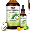 (2 Pack) 8-in-1 Soursop Bitters Liquid – Soursop Leaf Extract Drops with Sea Moss, Ashwagandha & Turmeric for Immune, Liver, Antioxidant & Sleep Support, Lemon Lime Flavor, 1 Fl Oz