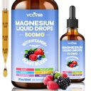 Magnesium Glycinate Liquid Drops, Magnesium Complex with Malate Taurate Citrate Complex & Vitamin D3, B6, K2 L-Theanine, Plant Blend for Sleep, Bone, Muscle, Nerve Non-GMO (500mg-Berry Flavor)