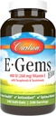 Carlson - E-Gems Elite, 400 UI de vitamine E avec des tocophérols et des tocotriénols, capsules de vitamine E, santé cardiaque et bien-être optimal, antioxydant, supplément de vitamine E, 240 softgels