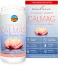 CalMag 2:1 Supplément de poudre de citrate de magnésium de calcium pour le soulagement du stress et le sommeil, supplément de calcium pour la santé des os, parfum de framboise citron 16,5 oz (paquet de 1)