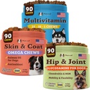 Natural Dog Company Ultimate Dog Health Bundle - Multivitamin, Skin & Coat, Hip and Joint Supplement Chews - Supports Immune System, Reduces Shedding, Enhances Mobility for Dogs of All Ages and Breeds