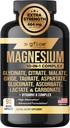 Magnesium Complex Supplement - 10 Active Forms, Glycinate, Citrate, Malate, Oxide, Taurate, Aspartate, Gluconate, Ascorbate, Lactate, Carbonate, Plus More with Vitamin C B1 B2 B6 B12