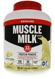 Lait musclé Poudre de protéines authentiques, Crème de banane, 32g Protéines, 4,94 livres, 32 portions