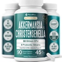 FloraBliss Christensenella Minuta and Akkermansia, Bifidobacterium longum, 8 Probiotic Strains, 50 Billion CFU, 90 Delayed-Release Capsules, with Cranberry Extract