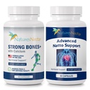 Nature's Nectar Cardiovascular & Bone Health Bundle – Organic Nattokinase for Circulation + Bone & Joint Support Supplement with Calcium, Vitamin D (90 Capsules Each)