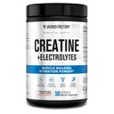 Jacked Factory Creatine + Electrolytes - Creatine Monohydrate with Taurine, Calcium, Sodium, & Potassium to Increase Muscle Growth, Strength, Hydration, & Endurance - 50 Servings, Peach Mango