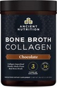 Ancient Nutrition Collagène Poudre, Broth désossé Collagène, Chocolat, Hydrolysed Multi Collagène Peptides, Supporte la peau et les ongles, Supplément articulaire, 30 portions, 18.6oz