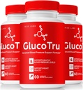 (3 Pack) Gluco Tru Capsules - Official GlucoTru Formula, Gluco True Support Pills, GlucoTrue Reviews, Advanced Vegetarian Capsule for Circulation and Energy, Premium Health Pastillas (180 Capsules)