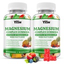 Magnesium Complex Gummies 8 Elemental 1000mg - Magnesium Glycinate, Citrate, Malate, Taurate, Supports Bones, Muscle, Nerve Health, for Women & Men, Vegan Non-GMO, Mixed Flavors, 120 Count