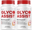 (2 Pack) Glyco Assist Capsules - Official Glyco Assist Supplements Pills Premium All Natural Formula, GlycoAssist Advanced Formula Support Wellness & Overal Health Review, 120 Capsules for 2 Months