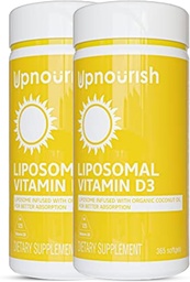 UpNourish 2 Pack - Liposomal Vitamin D 5000 IU 730 softgels, Cholecalciferol Vitamin D3 with Natural Coconut Oil, VIT D3 Supplement