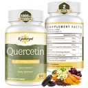 Quercetin Supplement 1000mg Softgels – Joint Health Supplement for Mobility, Flexibility & Antioxidant Boost with Turmeric, Grape Seed Extract & Non-Acidic Vitamin C – 60 Vegan Softgels – 2Pack