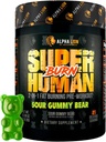 ALPHA LION Superhumain Burn – 2 en 1 Métabolisme Booster avant l'entraînement et Thermogénique Fat Burner pour les hommes – Suppresseur d'appétit et supplément de perte de poids (21 portions, ours aigre)