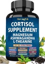 StrongVit Cortisol Supplements for Women and Men with Magnesium, Ashwagandha & L-Theanine. High Cortisol Reducer, Manager, Detox, Lower and Control. Sleep Support & Stress Relief, USA (180 Capsules)