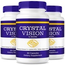 (3 Pack) Crystal Vision – Daily Eye Support Formula with a Clean Blend for Healthy Vision, Eye Comfort, and Clarity | Just 2 Gentle, Easy-to-Swallow Pills for Everyday Eye Care (180 Capsules)