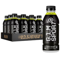BARE PERFORMANCE NUTRITION G.1.M Sport+ Ready to Drink Endurance Pre-Workout & Hydration – Electrolytes, Caffeine & Nootropics – Lemon Lime – 12 Pack Bottles for Race Day & Long Runs