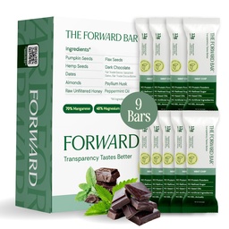 The Forward Bar – Mint Chip Protein Bar | Whole Food, Plant-Based, Gluten-Free, Dairy-Free, Non-GMO | 12g Complete Protein, High Fiber, Healthy Snack & Meal Replacement | Box of 9 Bars