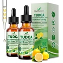 2 Pack Pure TUDCA Bile Salts Liquid Drops 1200mg (Tauroursodeoxycholic Acid) Premium Liver Support, Bile Flow & Gallbladder Cleanse Supplement丨High Absorption Liquid