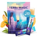 Yerba Mate Tea, Yerba Magic 5 in 1 Stick Packs with Lion's Mane, Prebiotics, Probiotics, L-Theanine, Plant Based Caffeine, Gut Health, Magic Mind, Clean Energy On the Go, Peach Mango, 20 Count