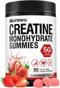 99.9% Creatine Monohydrate Gummies, 5000mg Creatine for Men & Women | SGS Certified, Support Muscle Strength, Recovery & Stamina, Sugar Free, Vegan, Non-GMO, Strawberry Flavor, 90 Count