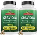 Peruvian Naturals Graviola Capsules, 1500 mg Soursop Leaf Extract from Hojas de Guanabana, Non-GMO, Vegan & Gluten-Free Herbal Supplement, 300 Count