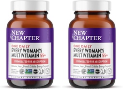 New Chapter Women’s Multivitamin 55+,Astaxanthin,B6,B12,D3,Vitamin C & Zinc,Immune,Heart,Cellular Energy,and Bone Support,Gentle on The Stomach,Daily,Non-GMO,Gluten-Free,96 Tablets,(Pack of 2)