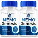 (2 Pack) Memo Genesis Capsules, Official Memogenesis Brain Health Support Pills with All Natural Ingredients, Advanced Brain Energy Supplement with Max Strength Vitamins for Women & Men (120 Capsules)