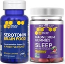 NATURAL STACKS Sleep Magnesium Gummies + Serotonin Brain Food Bundle - Supports Quality Sleep & Positive Mood* - 90 Total Pieces