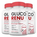 GlucoRenu Capsules, GlucoRenu Pills, Maximum Strength All Natural Vitamin Supplement Formula, 60 Capsules per Bottle (3 Pack)