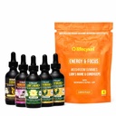 Life Cykel Premium Mushroom Extract Liquid Bundle – Lion’s Mane, Cordyceps, Reishi, Chaga, Turkey Tail & Shiitake (1oz Each) with Included Energy Gummies (10-Count), for Vitality & Mental Clarity