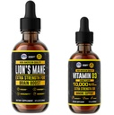 HERBIFY Bundle - Lions Mane & Vitamin D3 2 Fl Oz Drops - Supplement for Memory, Focus & Clarity & Immune Support, Bone Strength and Teeth Support Supplement