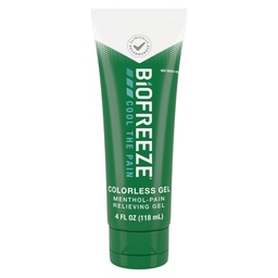 Biofreeze Gel Menthol Pain Relieving Colorless Gel 4 FL OZ Tube for Pain Relief Associated with Sore Muscles, Arthritis, Simple Backaches, and Joint Pain (Packaging May Vary)