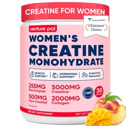 18 IN 1 Creatine for Women, Creatine Monohydrate Blend Powder with Collagen, Myo & D-Chiro Inositol, Electrolytes & 6 Vitamins for Muscle Growth, Recovery & Hormonal Balance – 10.58 Oz,Sugar Free