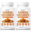 Elm & Herb Pure Turmeric Curcumin 95, Turmeric Curcumin Supplement with Black Pepper, Bee Propolis, Ginger, Fat Soluble Vitamin C (2)