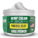 Pure Wellness Hemp Cream Maximum Strength 100,000mg with MSM, Arnica & Bee Pollen - 4 Oz, Supports Relief & Soothing from Joint, Muscle, Shoulder, Back, Knee and Nerve Discomfort - 1 Pack