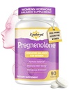 Pregnenolone with Ashwagandha for Women, Pregnenolone 100mg (2 Tablets) or 50mg (1 Tablet) Dose, 8-in-1 Formula with DHEA, Black Cohosh, Dual-Dosing, Vegan, Gluten Free, 90 Chewable Tablets
